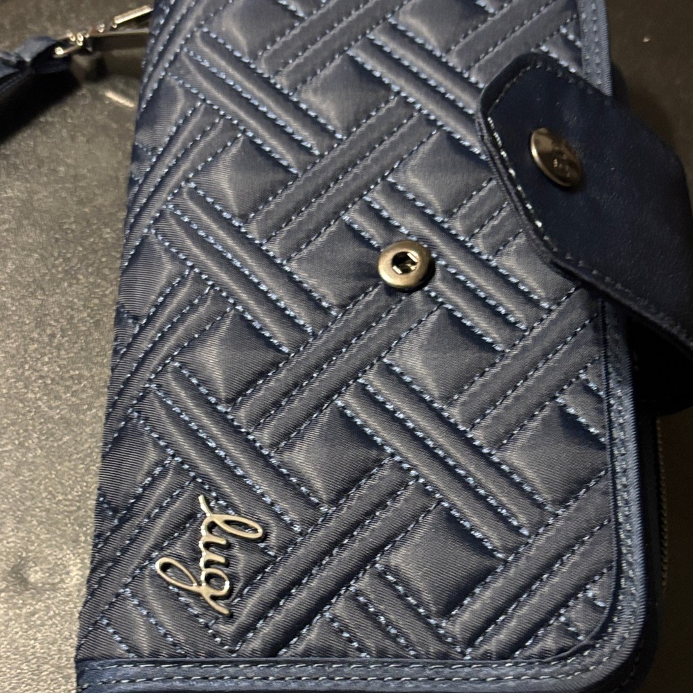 Lug Quilted Navy Wallet with Strap - Picture 12 of 16